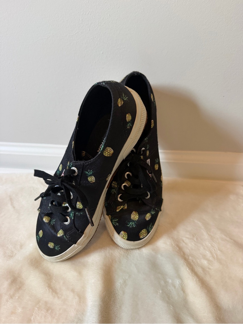 Superga Pineapple Print Black Canvas Sneakers